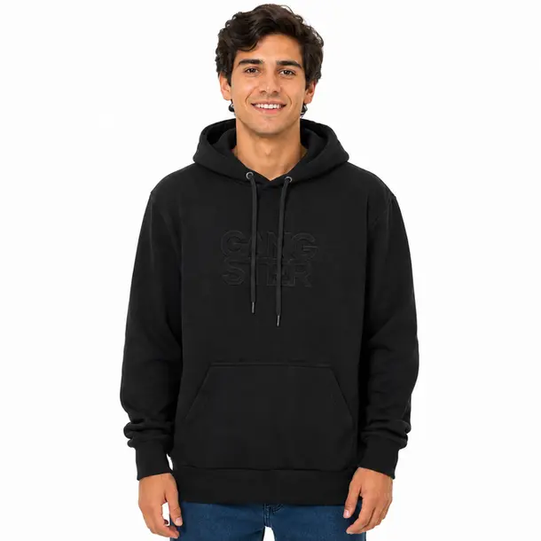 Blusao Masculino Moletom com Capuz .14110683 Preto