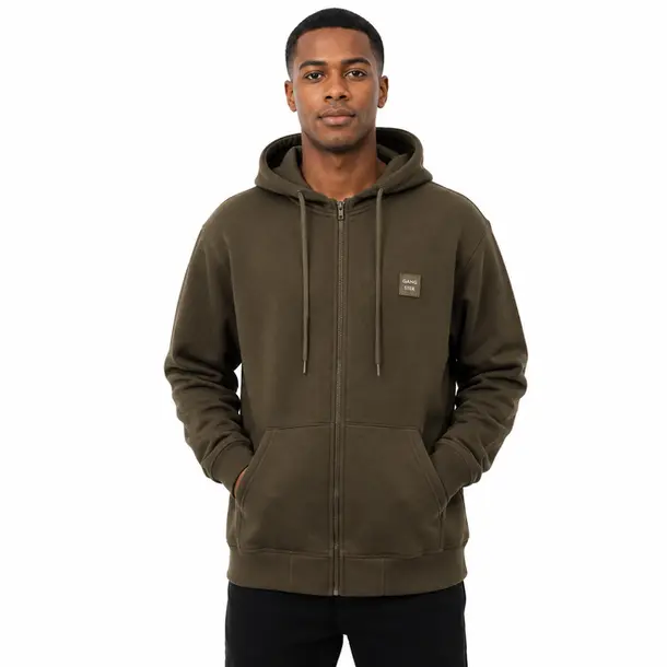 Jaqueta Masculina Moletom com Capuz e Ziper .16080233 Verde
