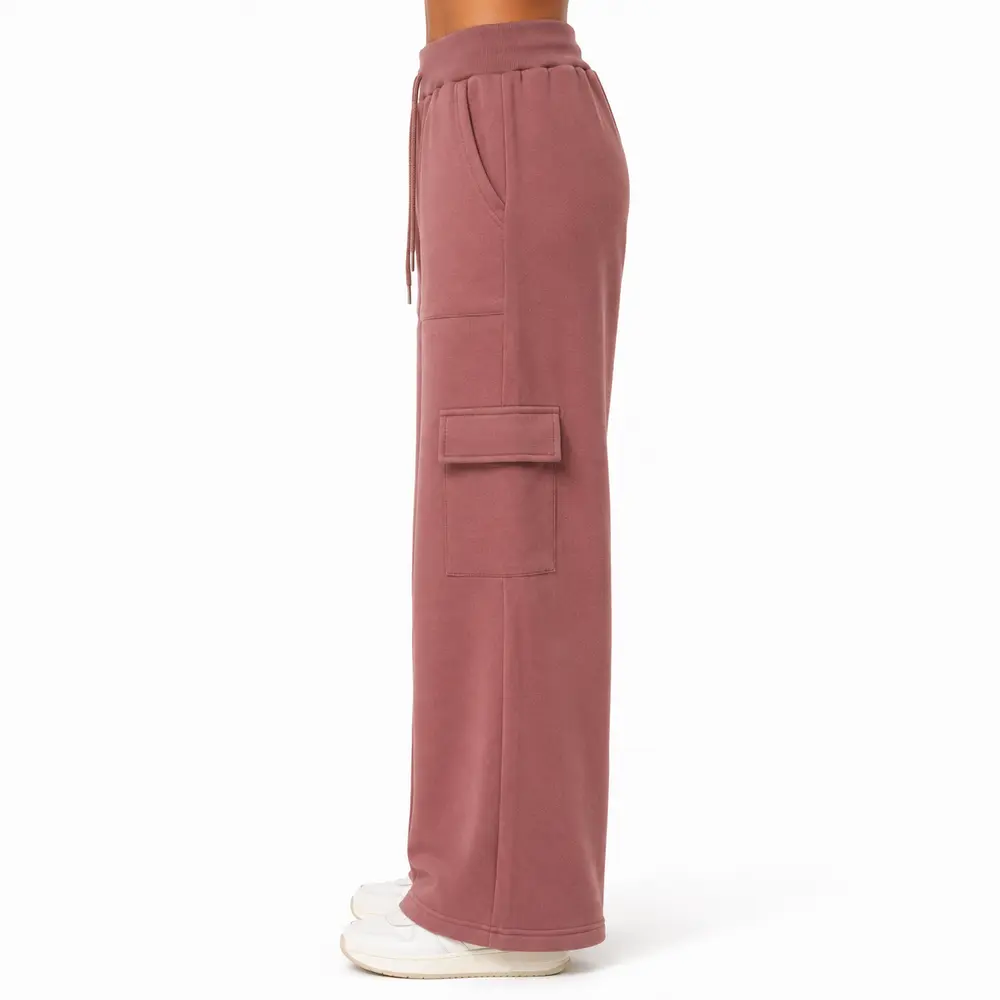 Calça Fem Moletom Wide Carg .FJ3105B