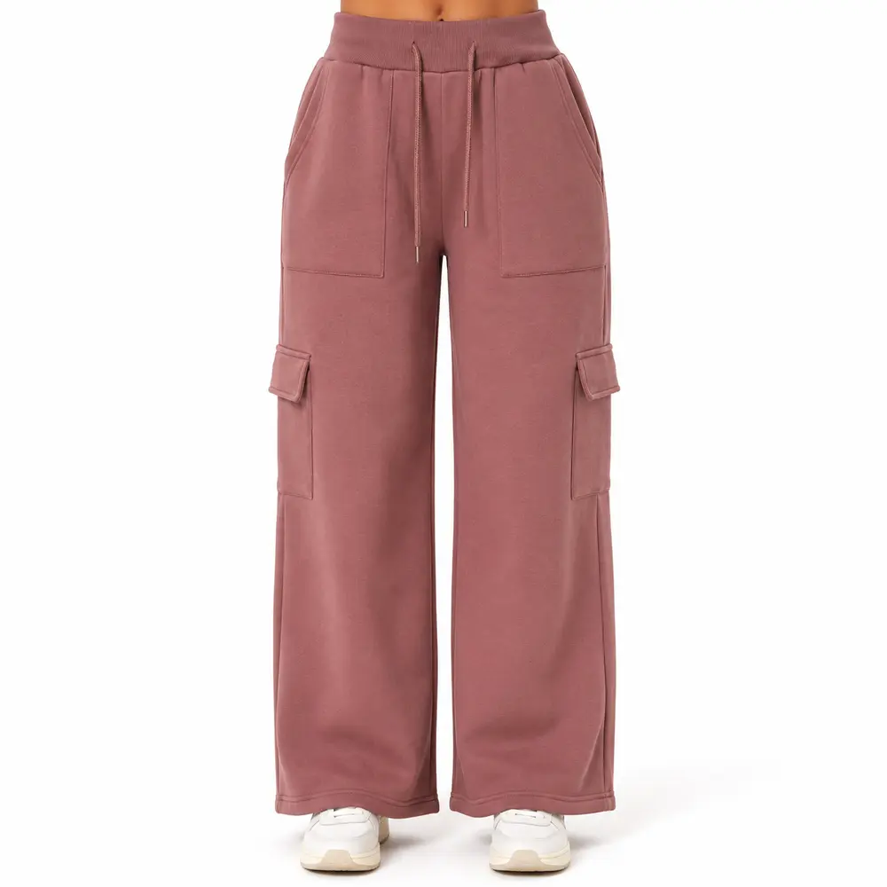 Calça Fem Moletom Wide Carg .FJ3105B