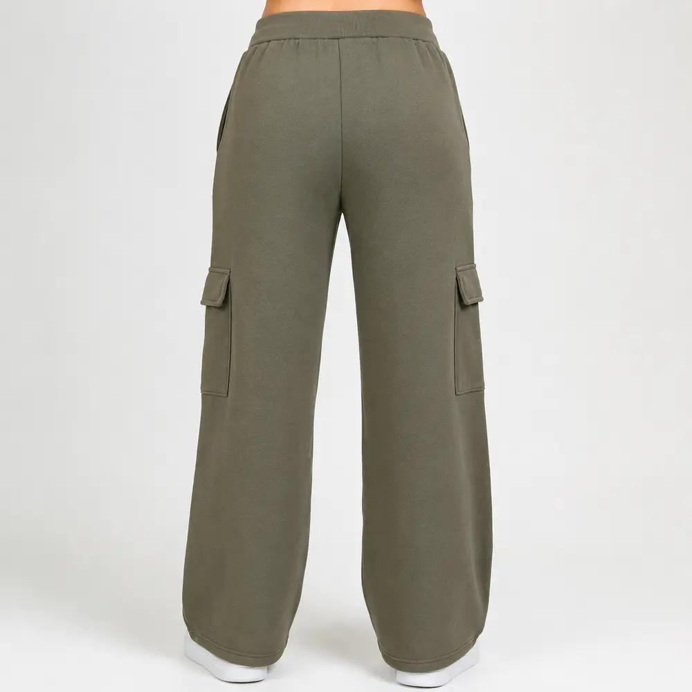 Calça Fem Moletom Wide Carg .FJ3105B