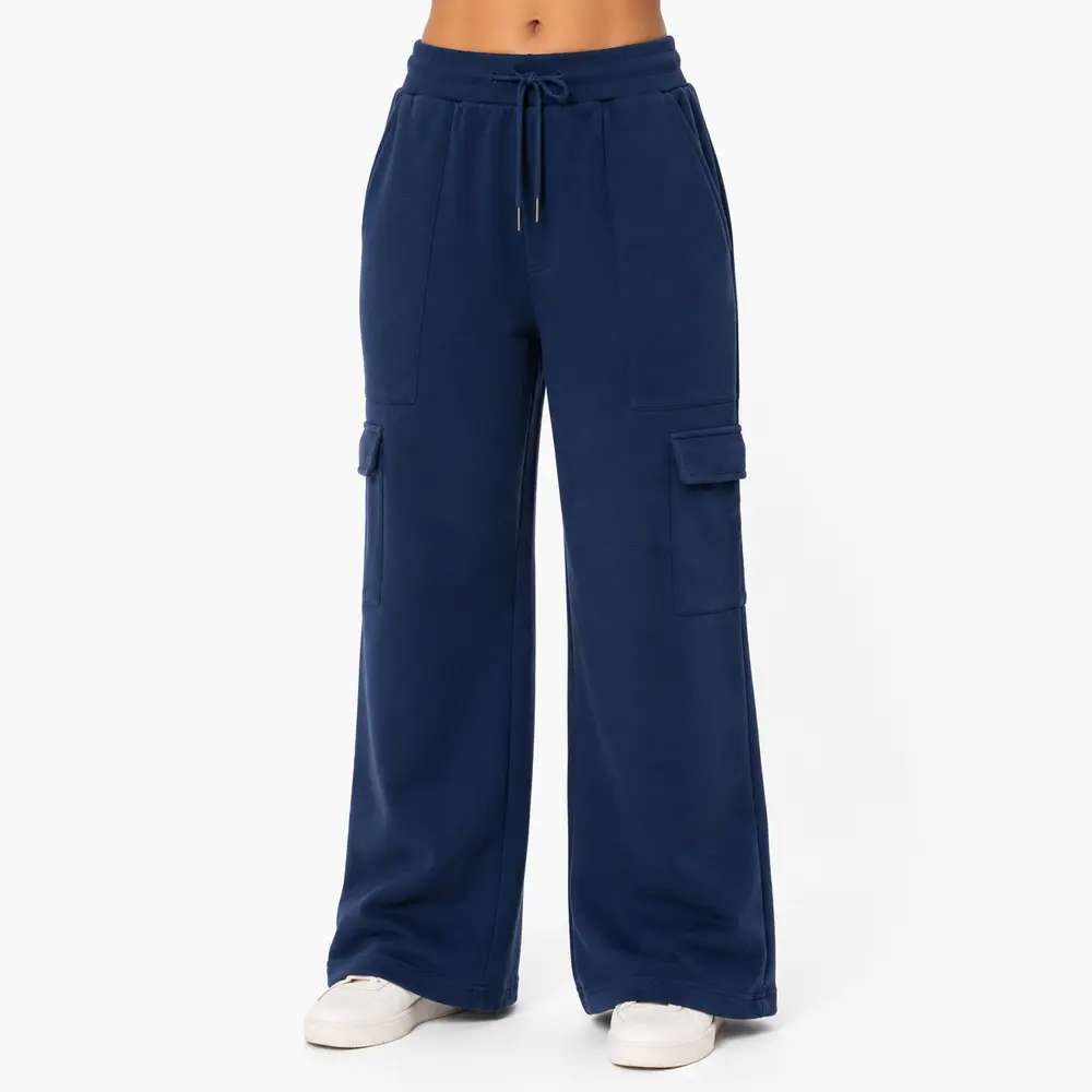 Calça Fem Moletom Wide Carg .FJ3105B