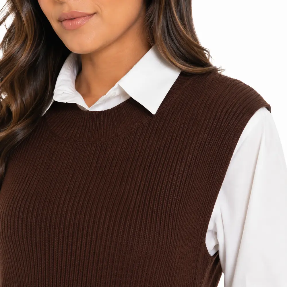 Twin Set Fem Camisa Colete Cinto Removivel .S1200