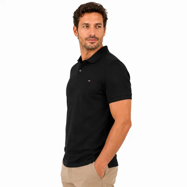 Polo Masculina Manga Curta Suedine .4801 Preto