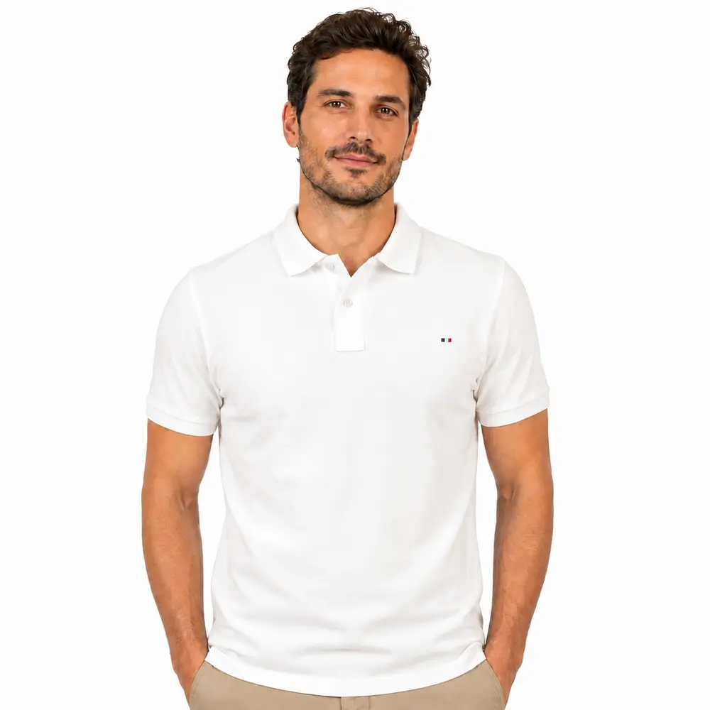 Polo Masculina Manga Curta Suedine .4801