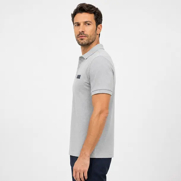 Polo Masculina Manga Curta Piquet .4055 Mescla