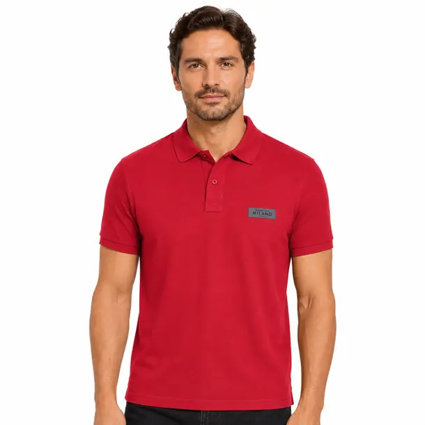 Polo Masculina Manga Curta Piquet .4055 Bordo