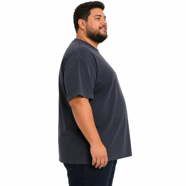 Camiseta Masculina Plus Size Bordado NYC .24004 Marinho