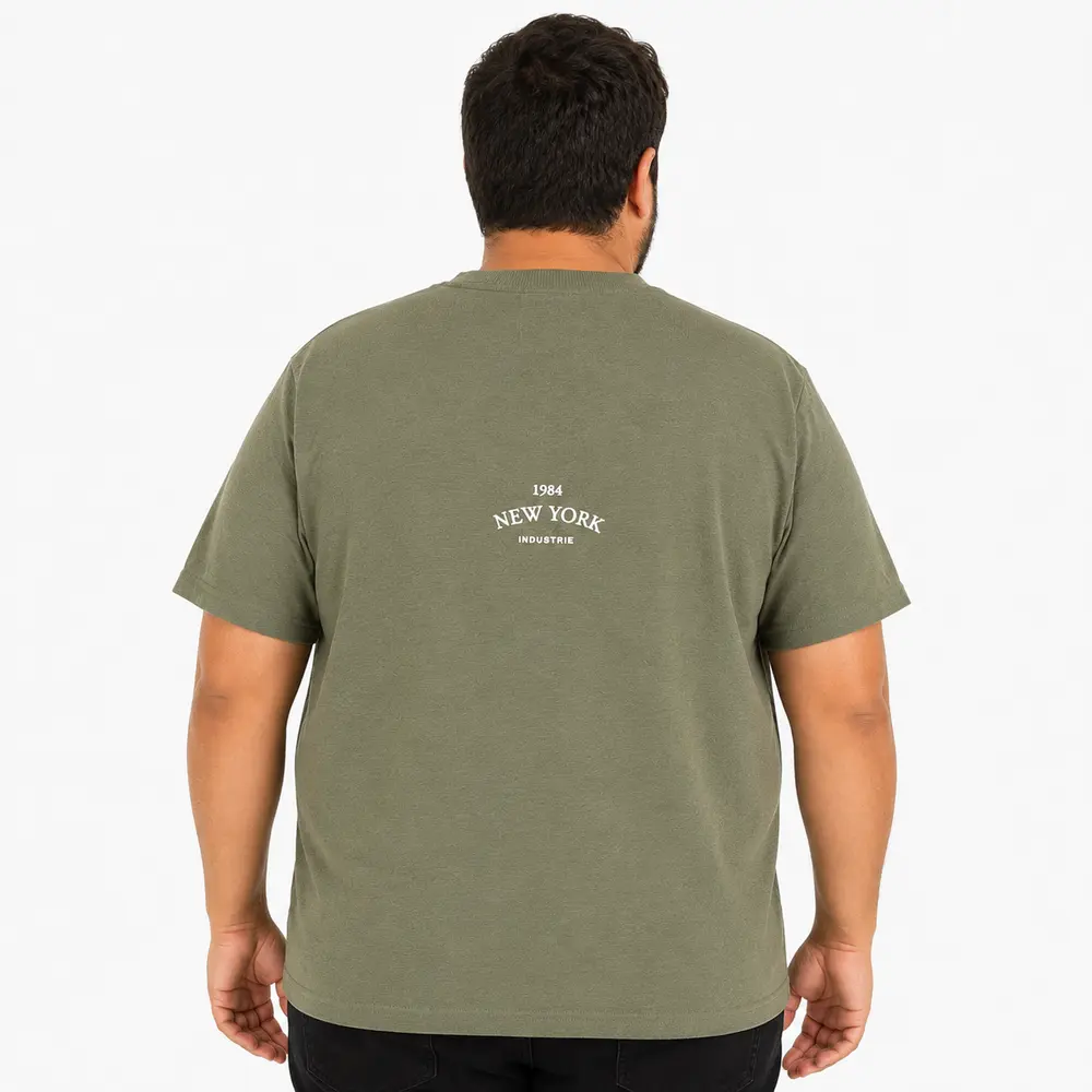 Camiseta Masculina Plus Size Bordado NYC .24004
