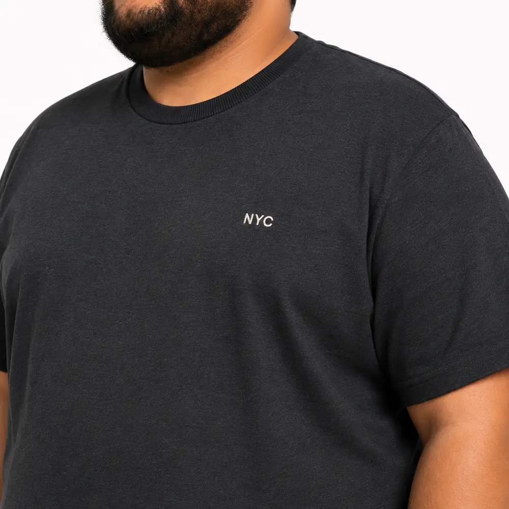 Camiseta Masculina Plus Size Bordado NYC .24004