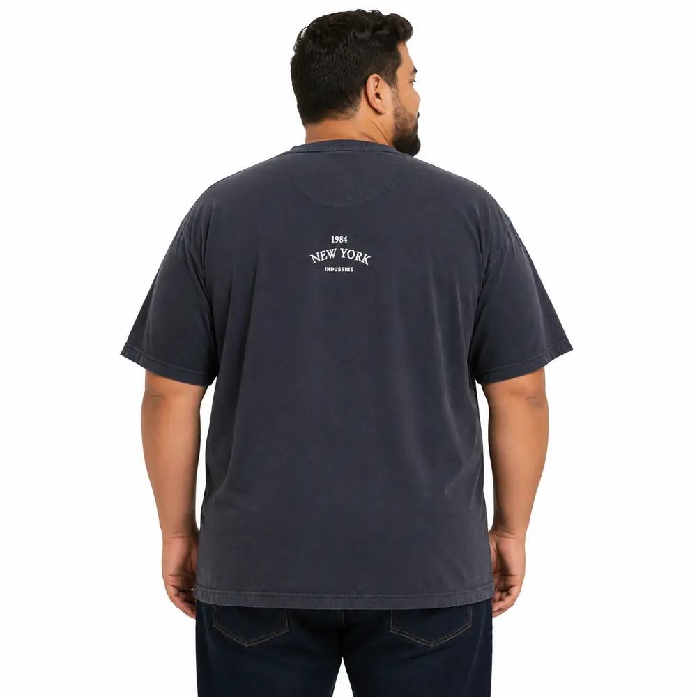 Camiseta Masculina Plus Size Bordado NYC .24004