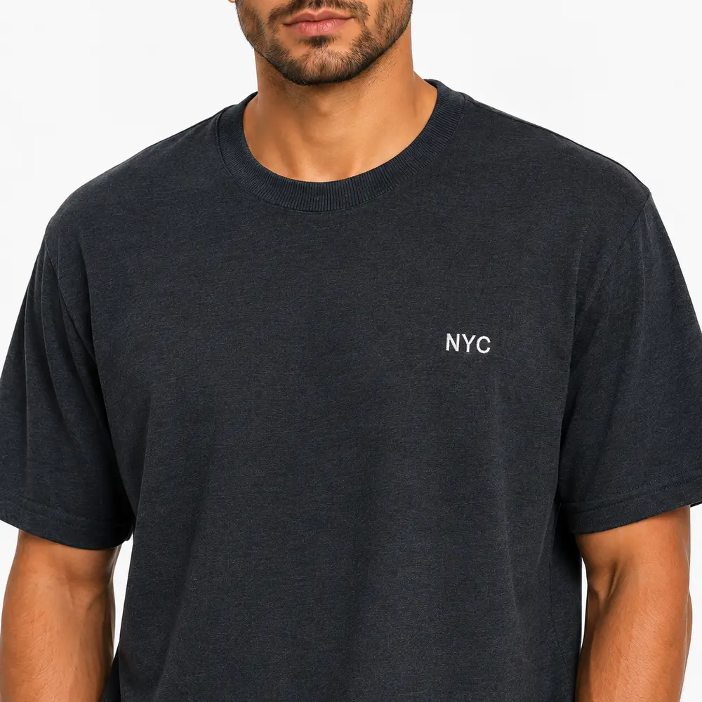 Camiseta Masculina Plus Size Bordado NYC .24004