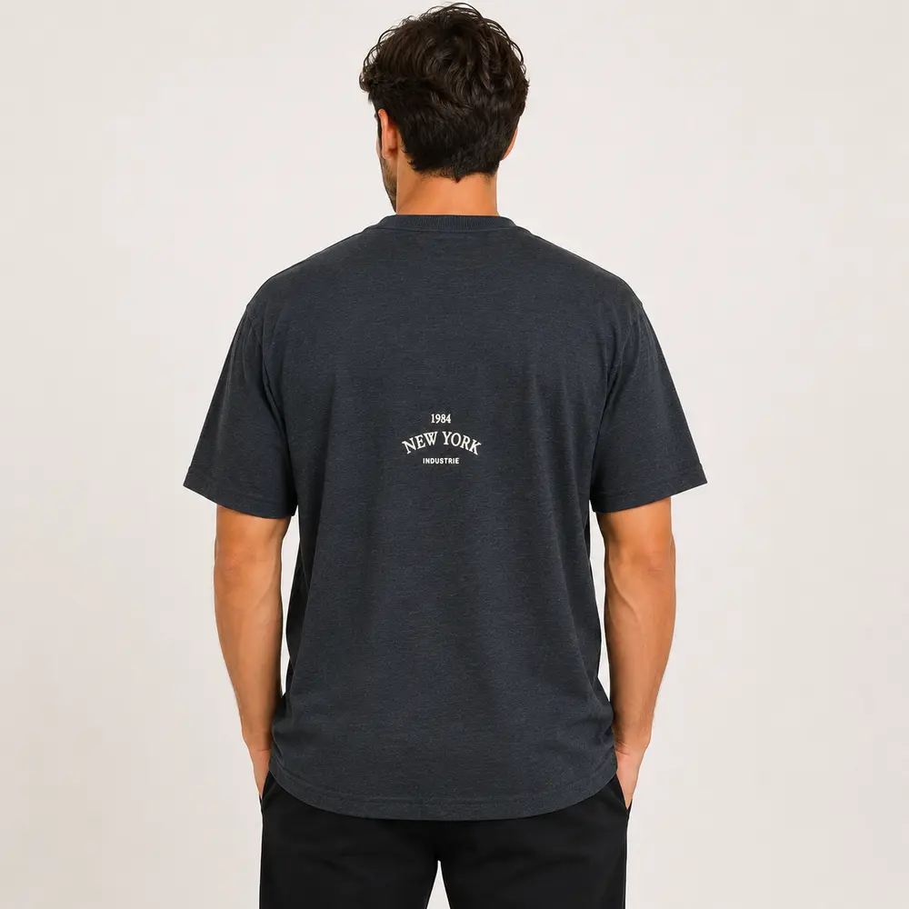 Camiseta Masculina Plus Size Bordado NYC .24004
