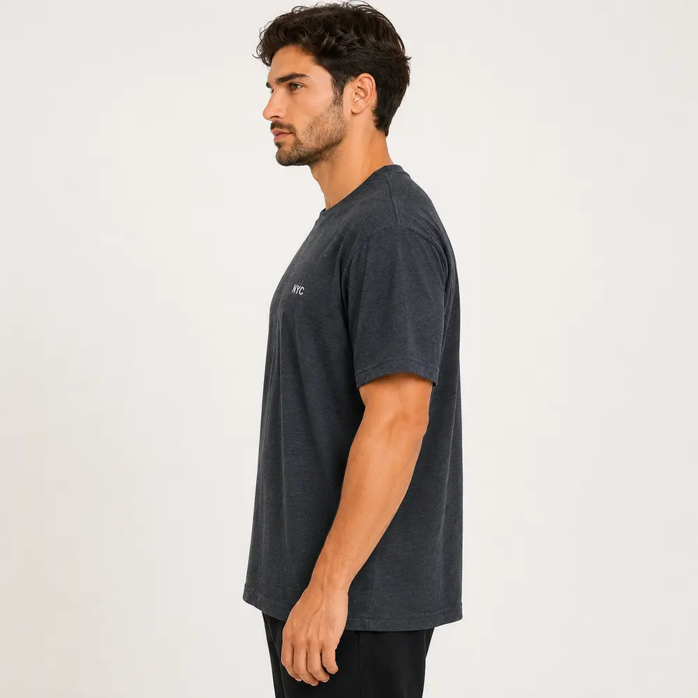 Camiseta Masculina Plus Size Bordado NYC .24004