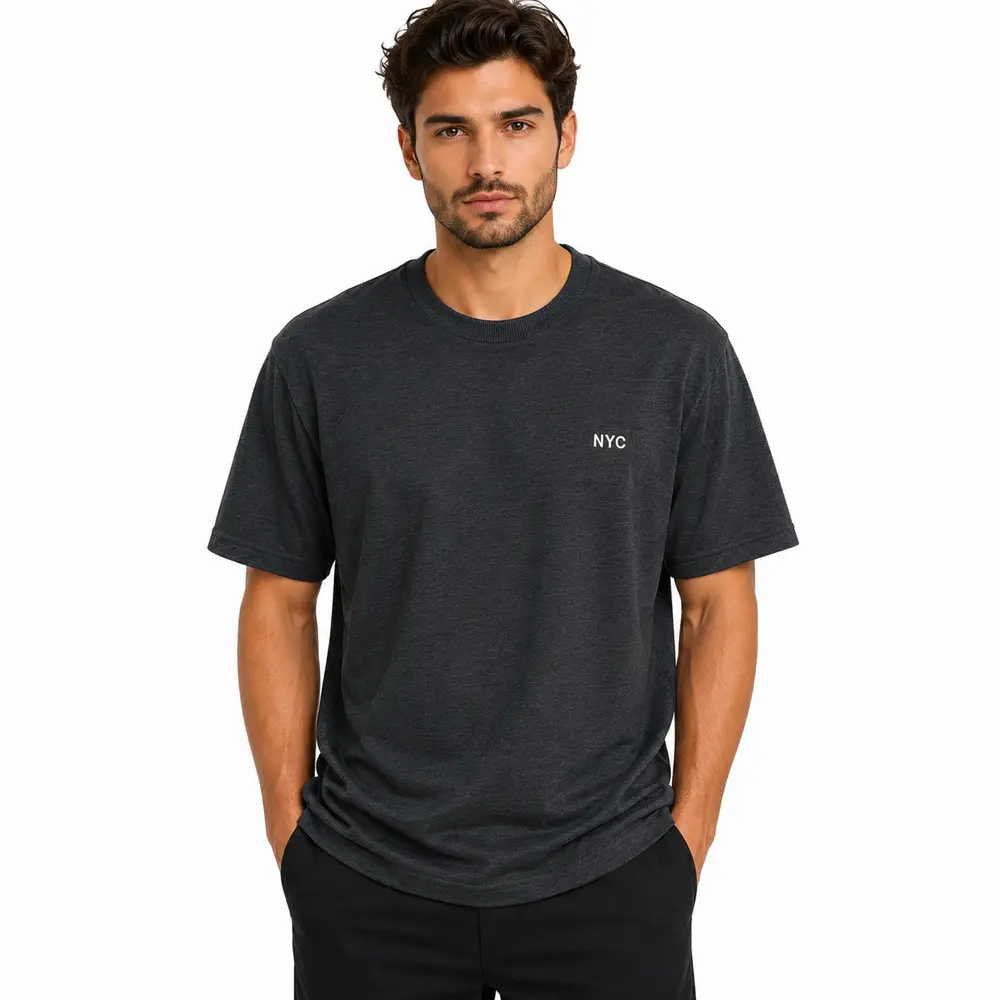 Camiseta Masculina Plus Size Bordado NYC .24004