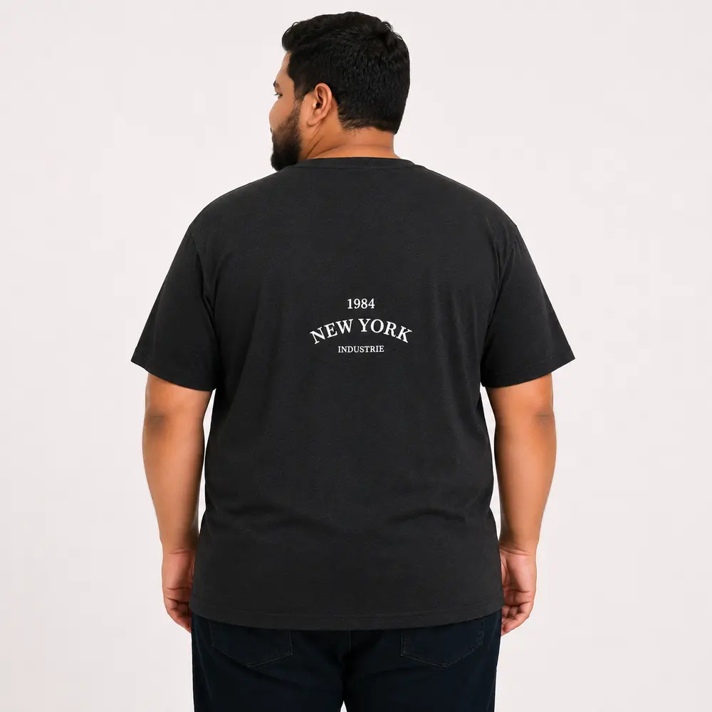 Camiseta Masculina Plus Size Bordado NYC .24004