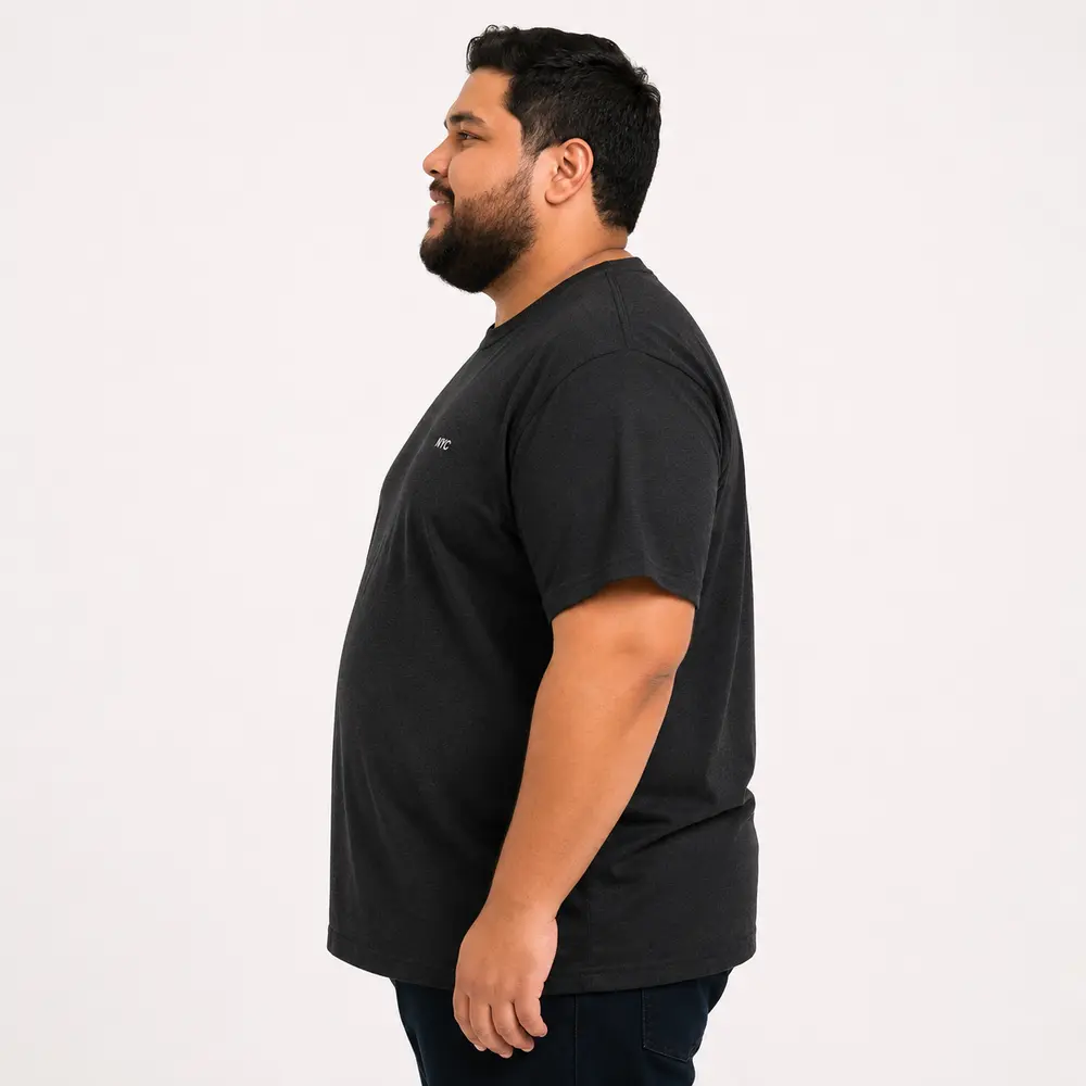Camiseta Masculina Plus Size Bordado NYC .24004