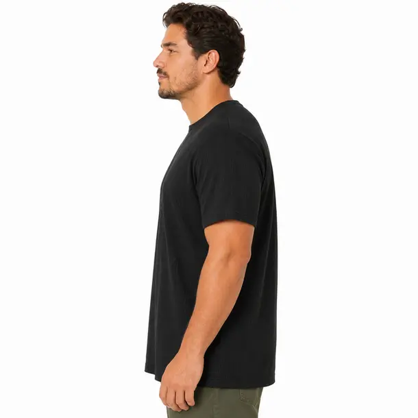 Camiseta Masculina Plus Ribana Bordado .6724 Preto