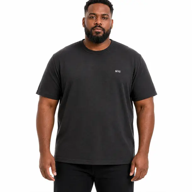 Camiseta Masculina Crochet Bordada .22007 Preto