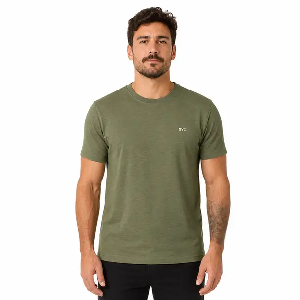 Camiseta Masculina Crochet Bordada .22007 Verde