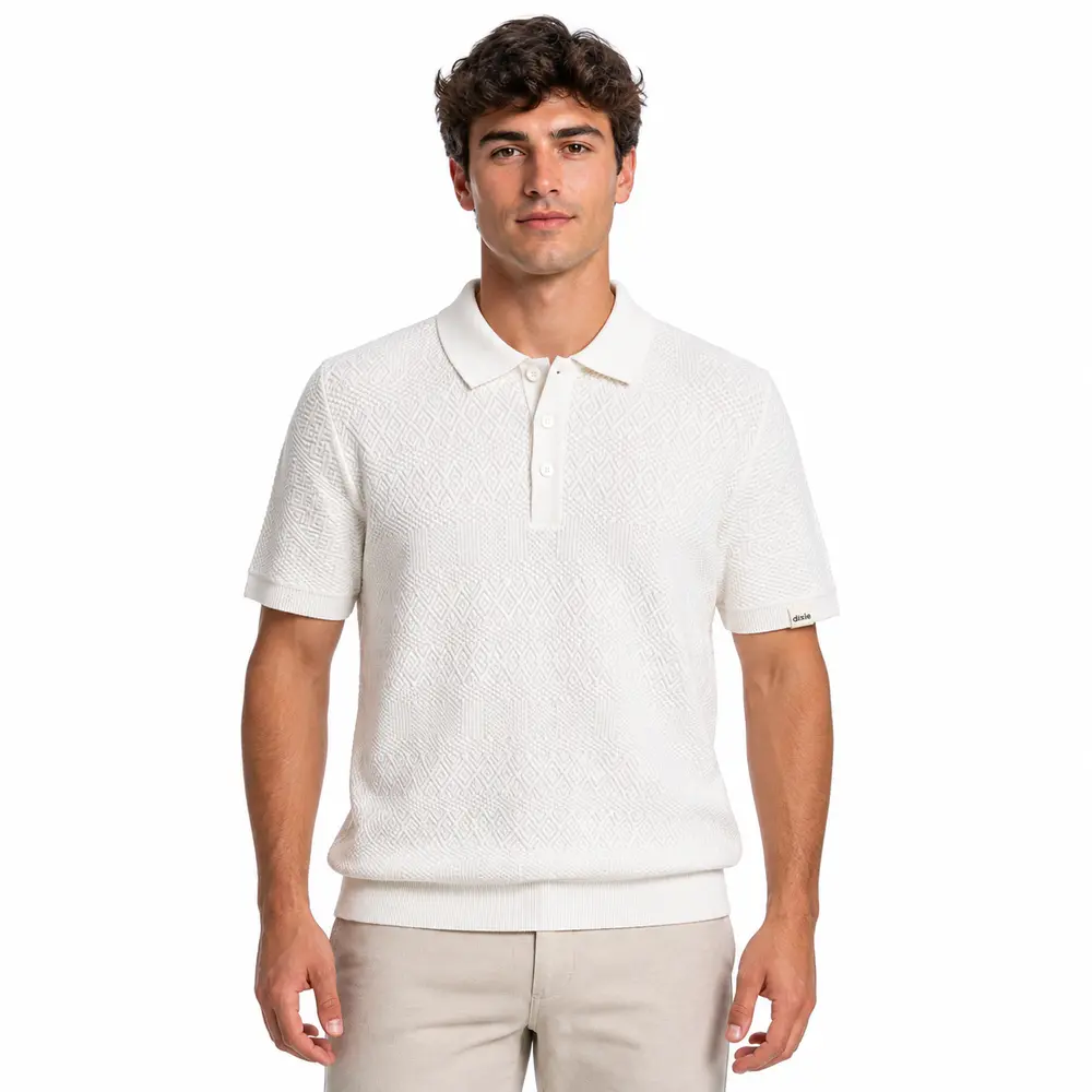 Polo Masculina Manga Curta Texturizada .29660011