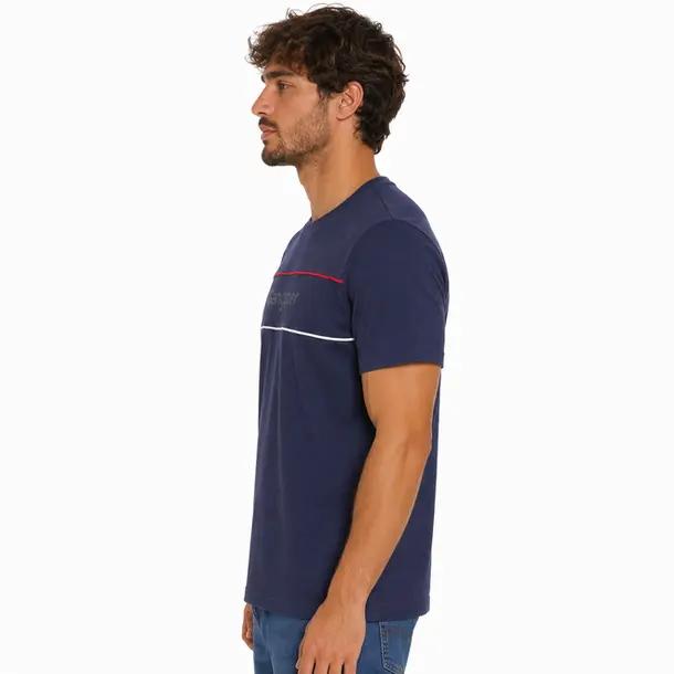 Camiseta Masculina Manga Curta Gola Careca .11245015 Marinho Oxford