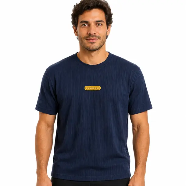 Camiseta Masculina Manga Curta Texturizada .11244459 Noturno