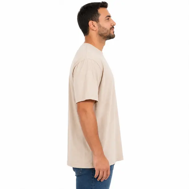Camiseta Masculina Manga Curta Gola Careca .11244829 Bege Natural
