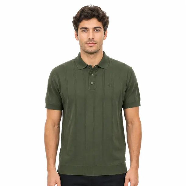 Polo Masculina Manga Curta em Tricô .90010235 Verde