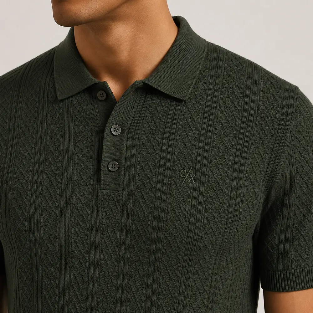 Polo Masculina Manga Curta em Tricô .90010235