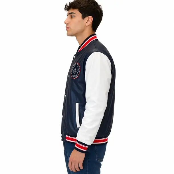 Jaqueta Masculina Bomber em P.U. .16600008 Azul Marinho