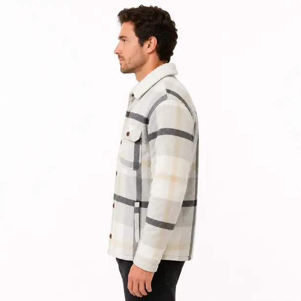 Jaqueta Masculina Peluciada Xadrez .16340006 Branco