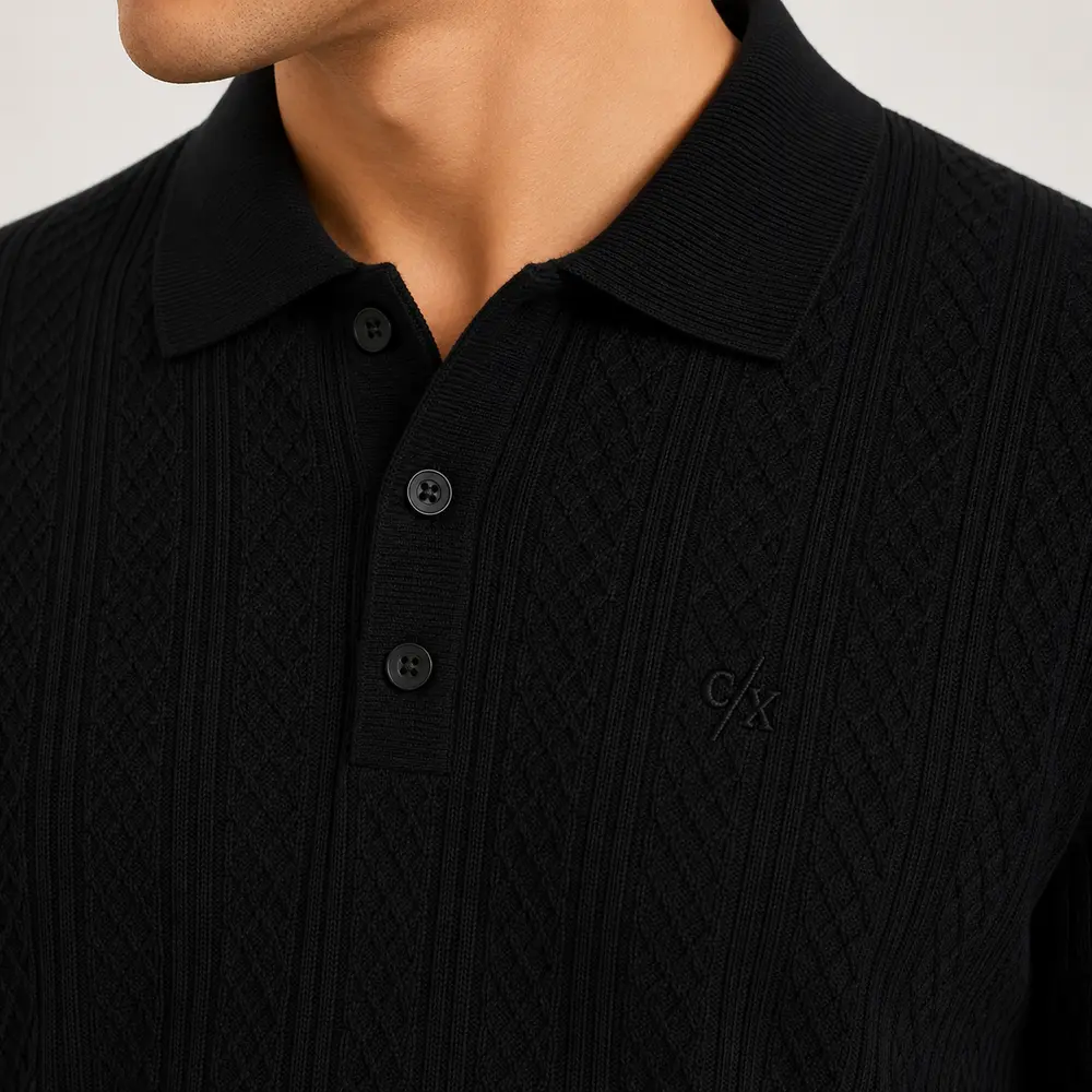 Polo Masculina Manga Curta Texturizada .90010227