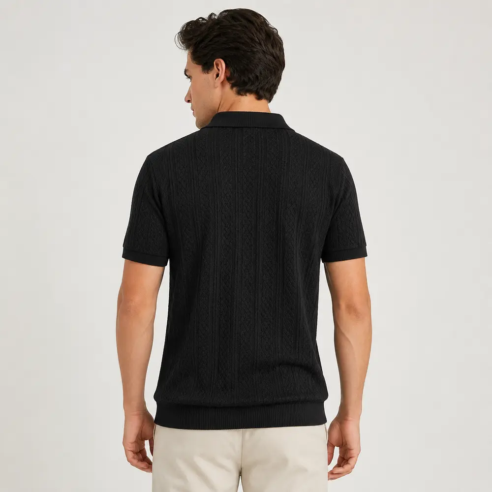 Polo Masculina Manga Curta Texturizada .90010227