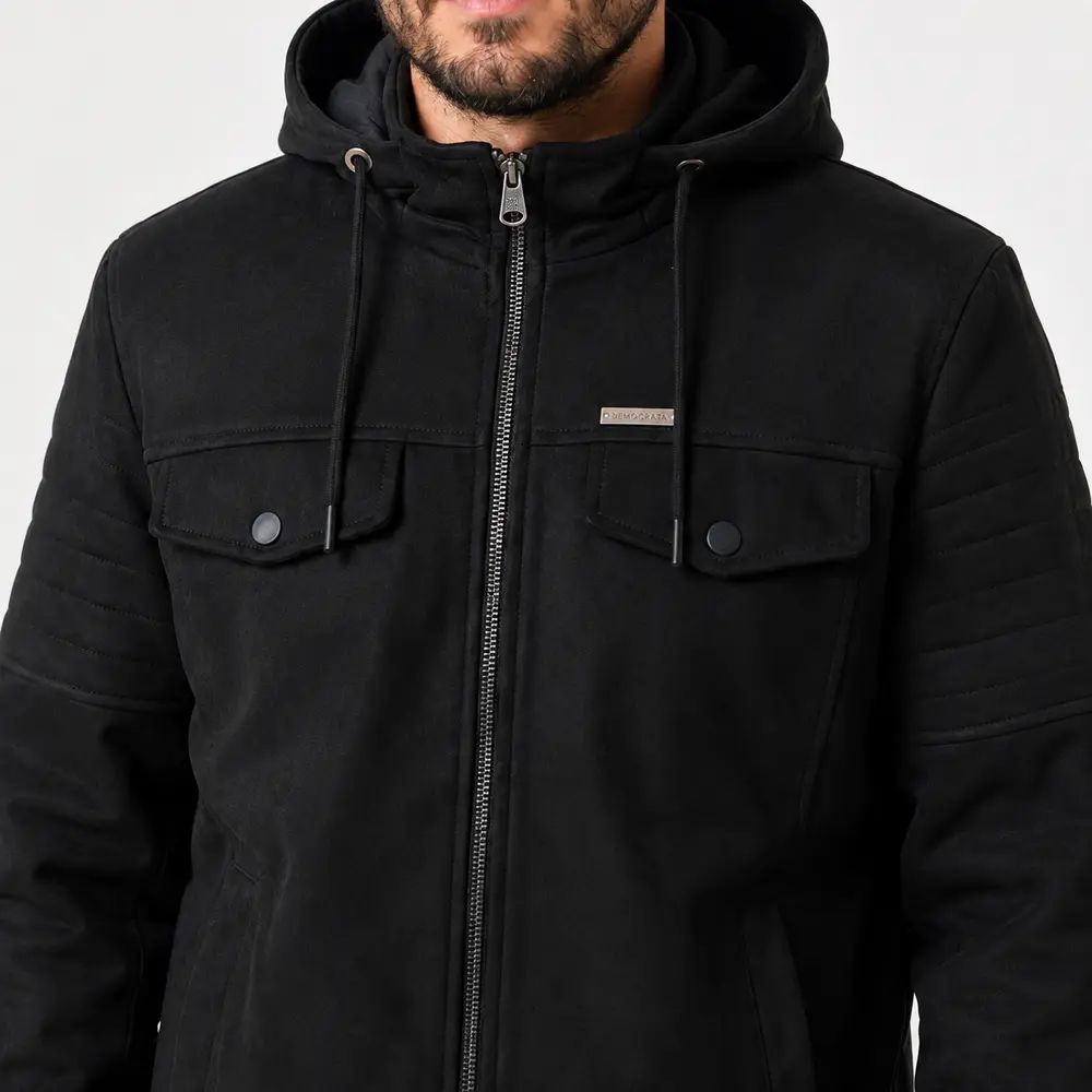 Jaqueta Masculina Suede com Capuz .16240141