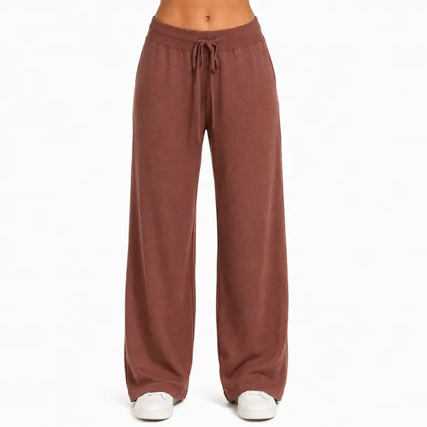 Calça Feminina Tricô Modal com Amarração .YUX1076C Marrom