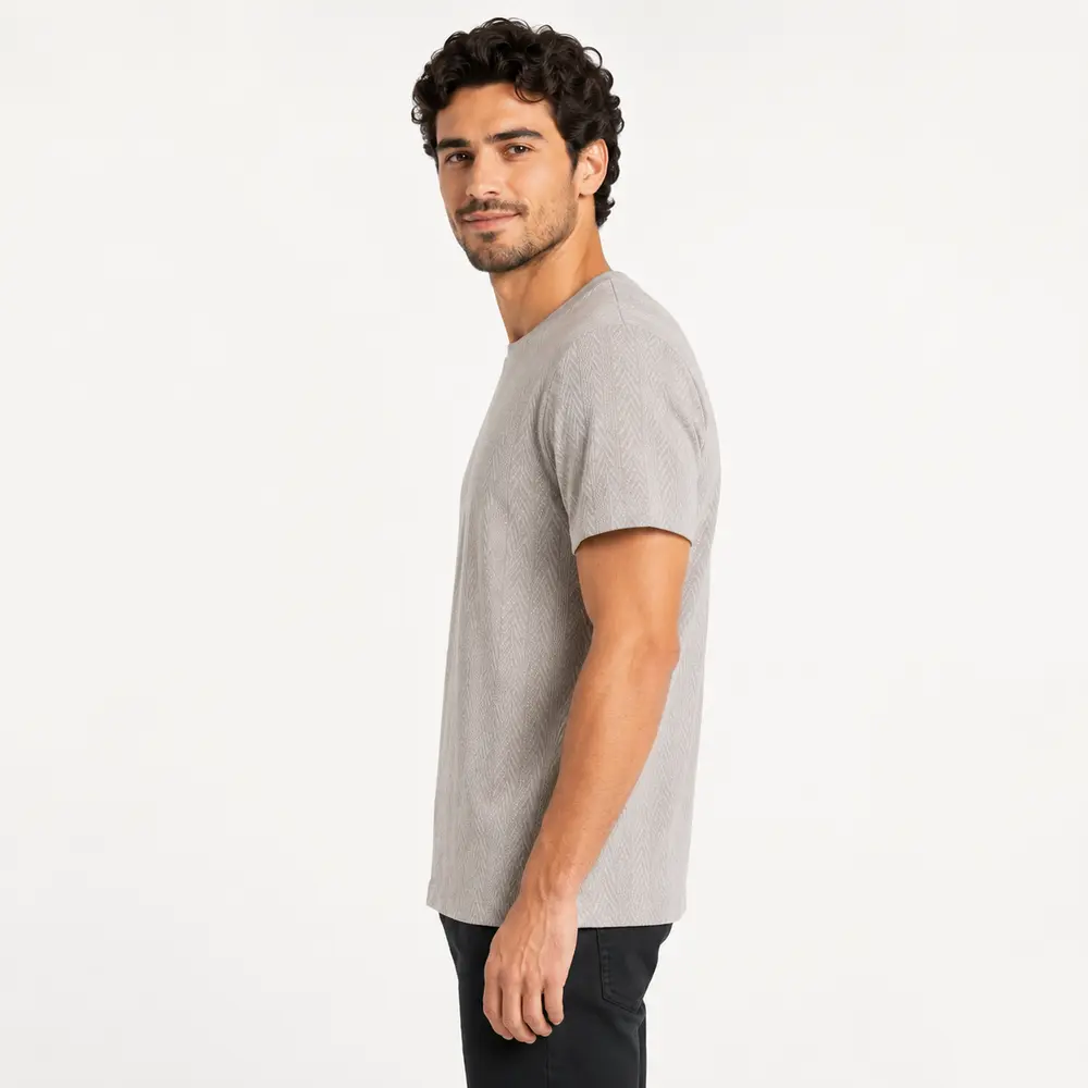 Camiseta Masculina Manga Curta Texturizada .11244581