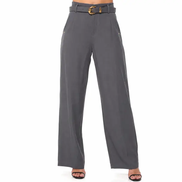 Calça Pantalona Feminina Alfaiataria Com Cinto .XX6056