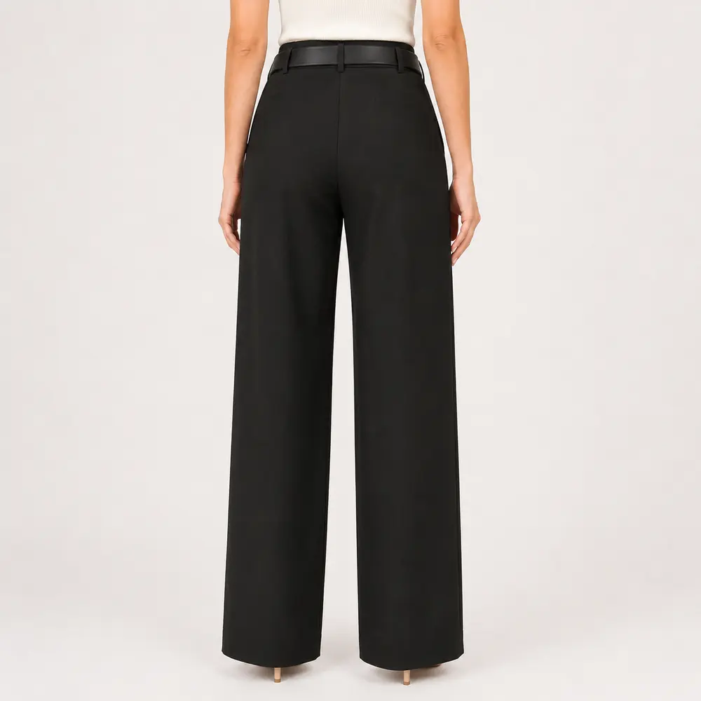 Calça Pantalona Feminina Alfaiataria Com Cinto .XX6056