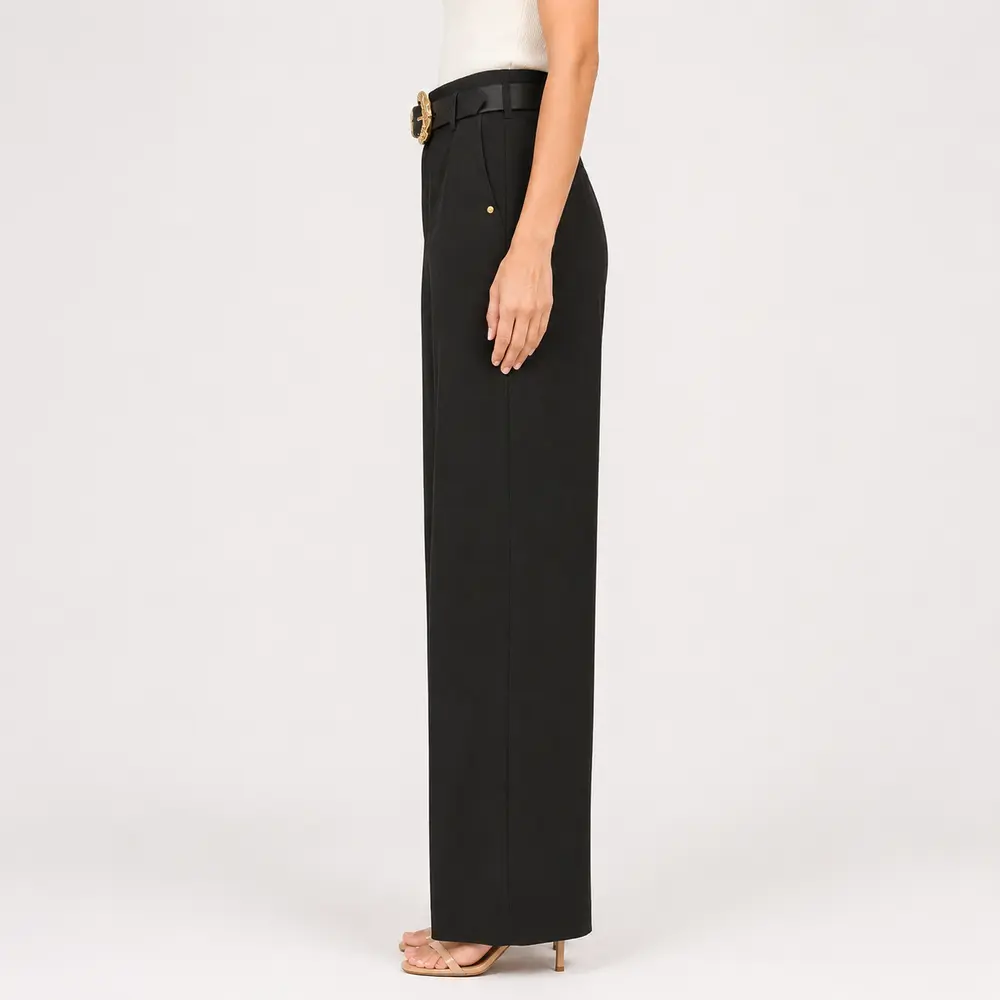 Calça Pantalona Feminina Alfaiataria Com Cinto .XX6056