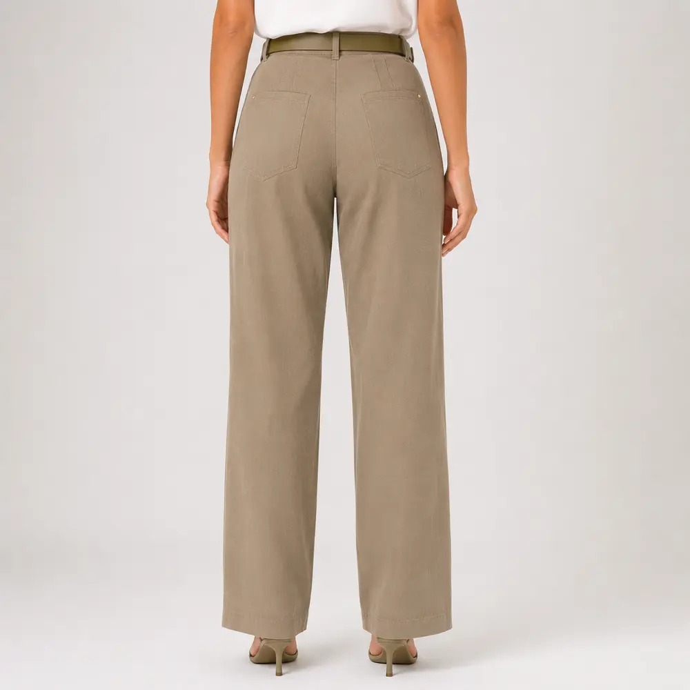 Calça Pantalona Feminina Alfaiataria Com Cinto .XX6056