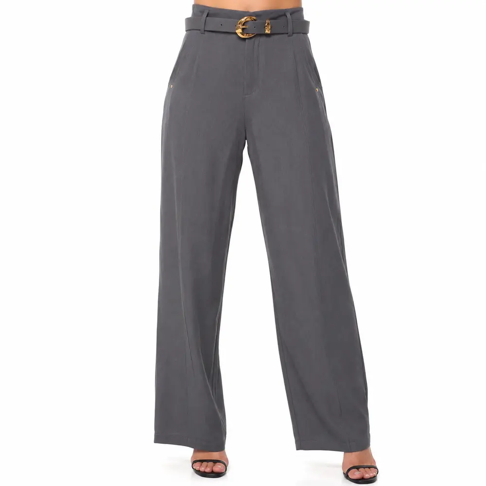 Calça Pantalona Feminina Alfaiataria Com Cinto .XX6056